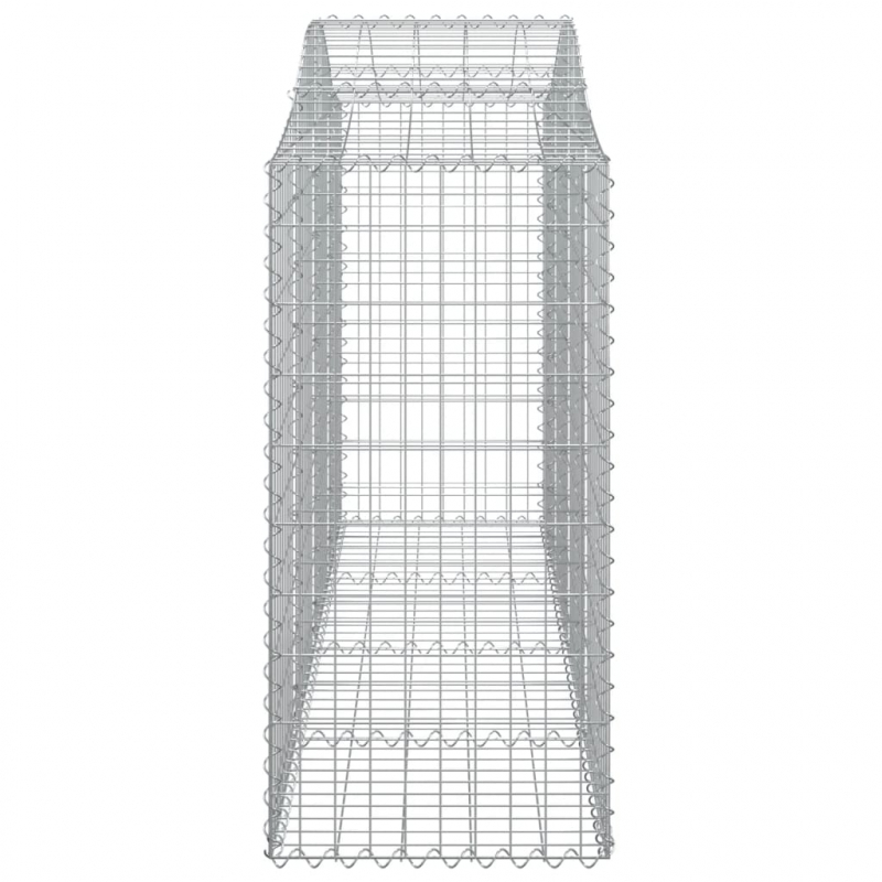 Gabionen mit Hochbogen 11Stk. 200x50x120/140cm Verzinktes Eisen