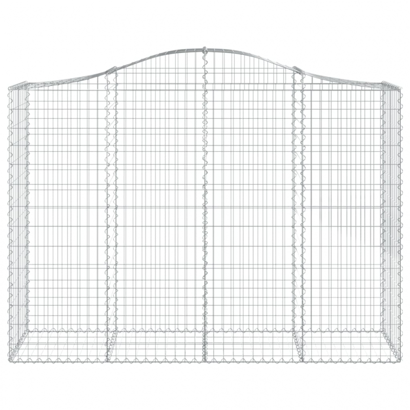 Gabionen mit Hochbogen 2 Stk. 200x50x140/160cm Verzinktes Eisen