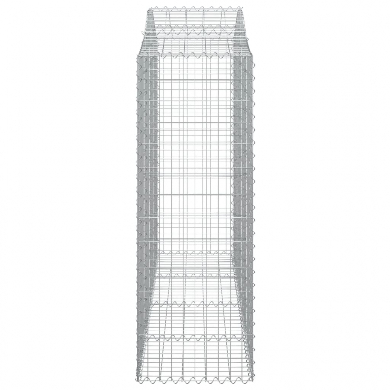 Gabionen mit Hochbogen 13Stk. 200x50x140/160cm Verzinktes Eisen