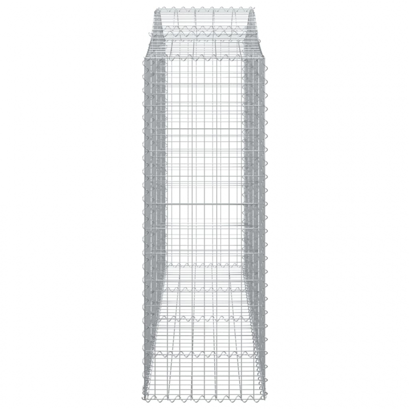 Gabionen mit Hochbogen 14Stk. 200x50x140/160cm Verzinktes Eisen