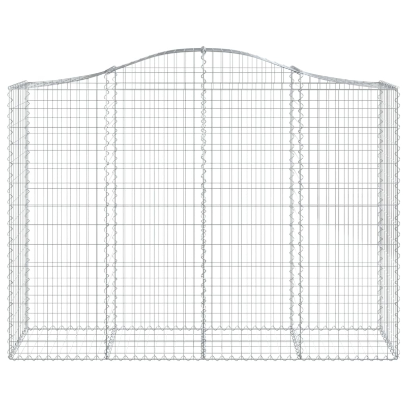 Gabionen mit Hochbogen 15Stk. 200x50x140/160cm Verzinktes Eisen