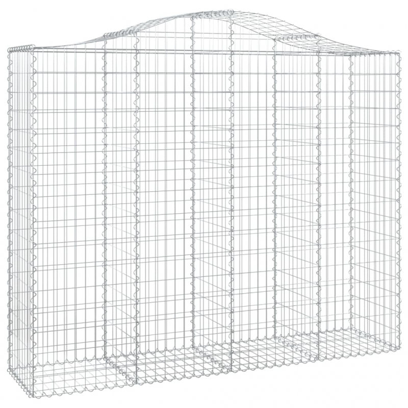 Gabionen mit Hochbogen 3 Stk. 200x50x160/180cm Verzinktes Eisen
