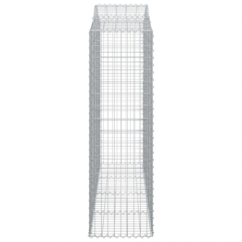 Gabionen mit Hochbogen 3 Stk. 200x50x160/180cm Verzinktes Eisen