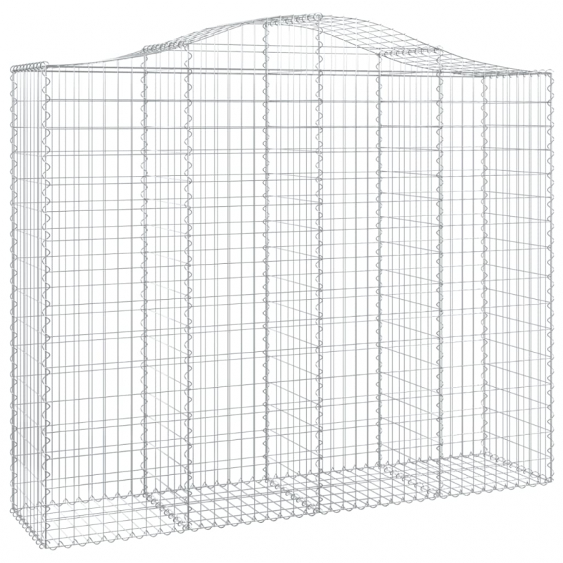 Gabionen mit Hochbogen 4 Stk. 200x50x160/180cm Verzinktes Eisen