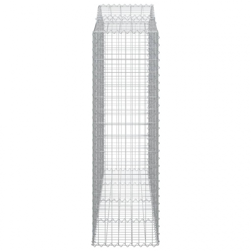 Gabionen mit Hochbogen 6 Stk. 200x50x160/180cm Verzinktes Eisen