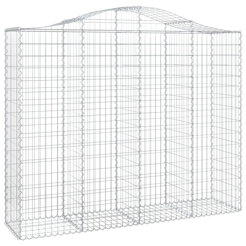 Gabionen mit Hochbogen 9 Stk. 200x50x160/180cm Verzinktes Eisen