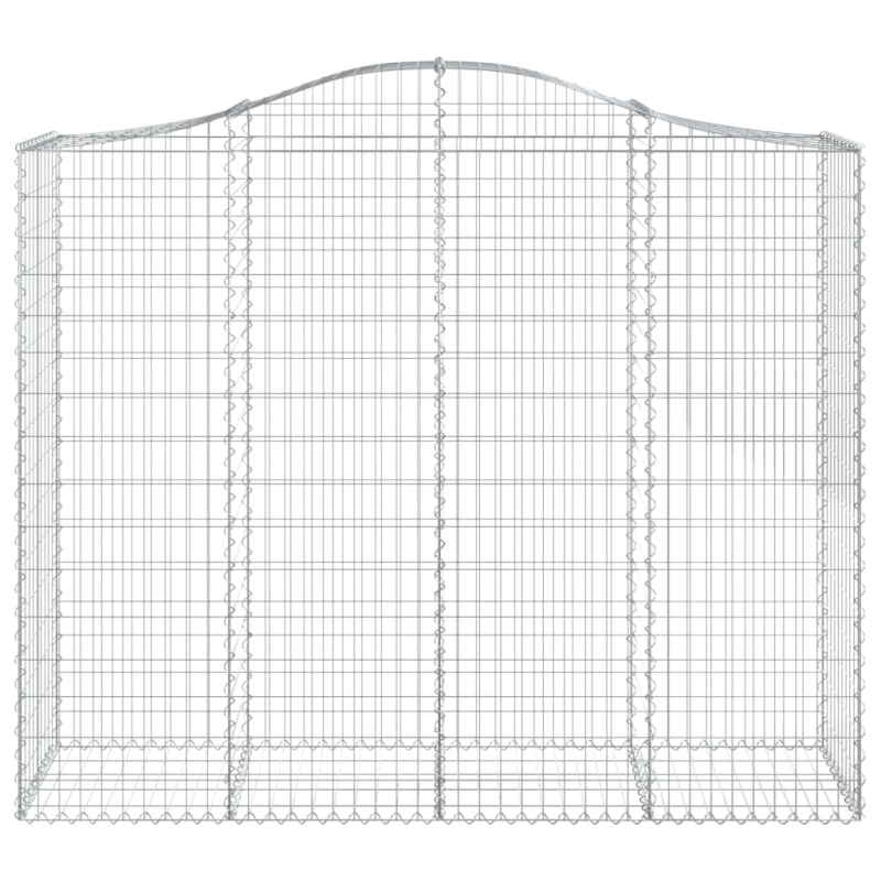 Gabionen mit Hochbogen 9 Stk. 200x50x160/180cm Verzinktes Eisen