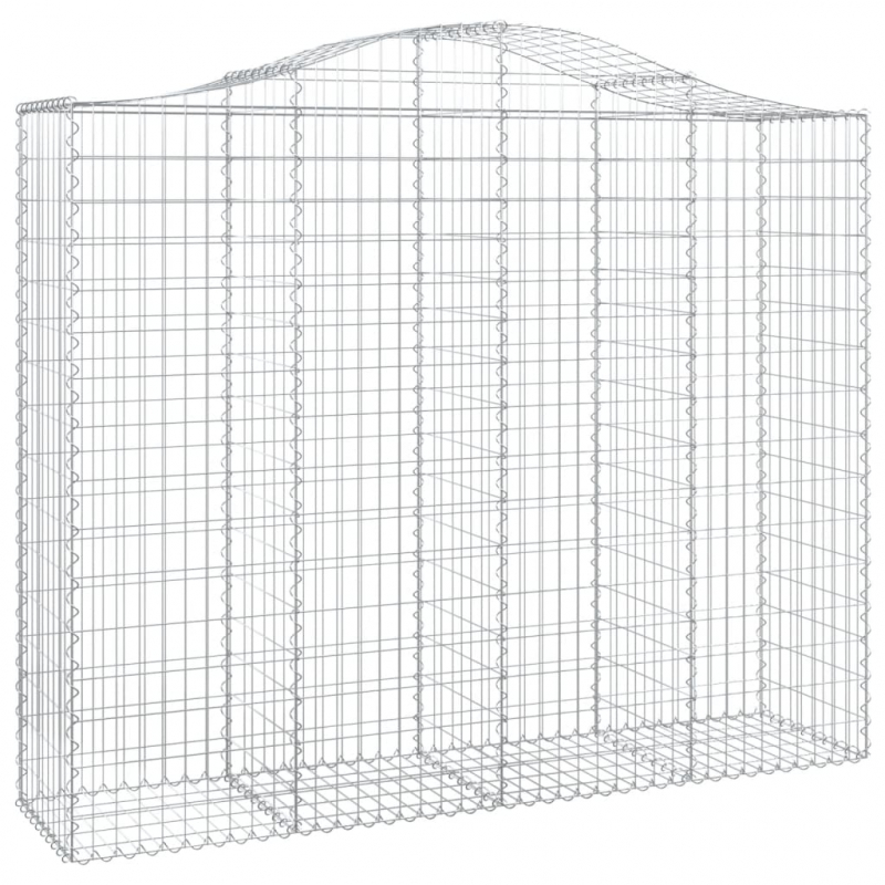 Gabionen mit Hochbogen 10Stk. 200x50x160/180cm Verzinktes Eisen