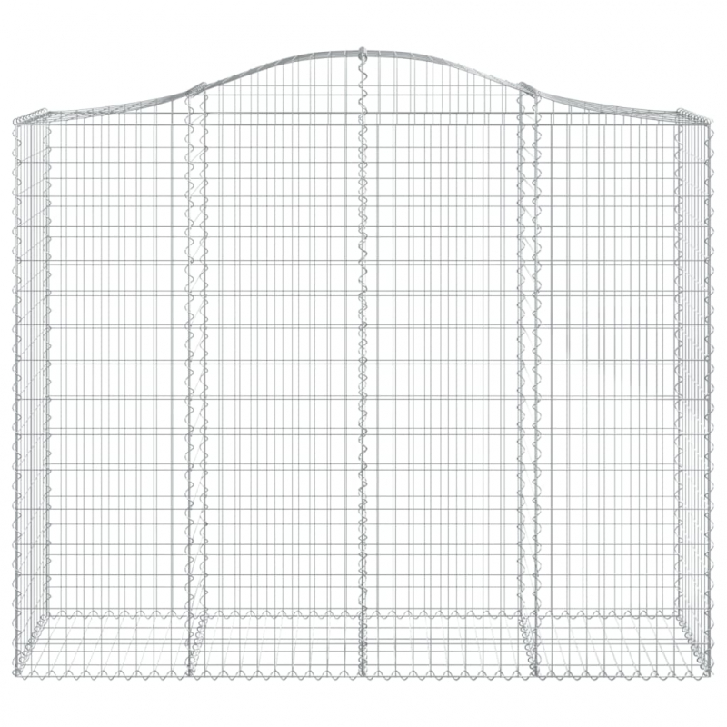 Gabionen mit Hochbogen 10Stk. 200x50x160/180cm Verzinktes Eisen