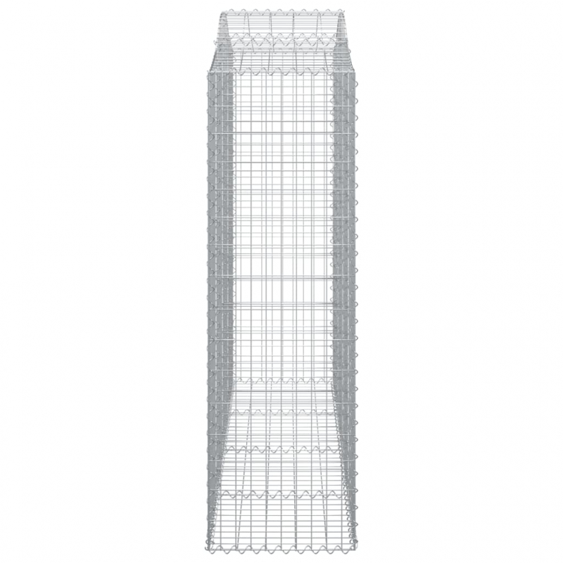 Gabionen mit Hochbogen 10Stk. 200x50x160/180cm Verzinktes Eisen