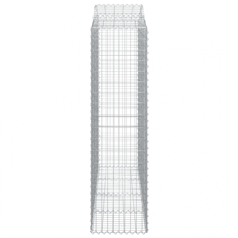 Gabionen mit Hochbogen 4 Stk. 200x50x180/200cm Verzinktes Eisen