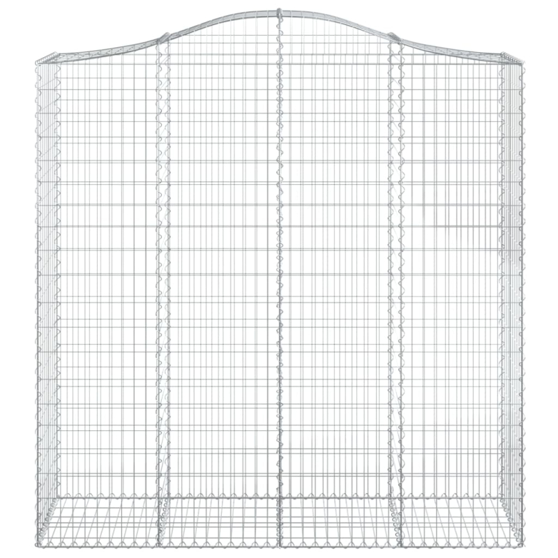 Gabionen mit Hochbogen 3 Stk. 200x50x200/220cm Verzinktes Eisen
