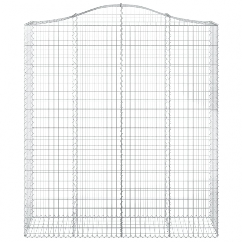 Gabionen mit Hochbogen 2 Stk. 200x50x220/240cm Verzinktes Eisen