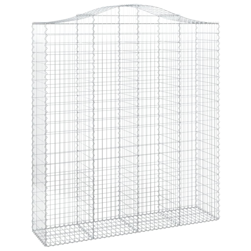 Gabionen mit Hochbogen 3 Stk. 200x50x220/240cm Verzinktes Eisen