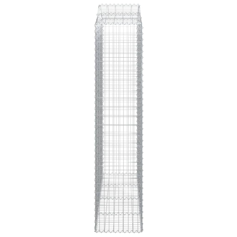 Gabionen mit Hochbogen 3 Stk. 200x50x220/240cm Verzinktes Eisen