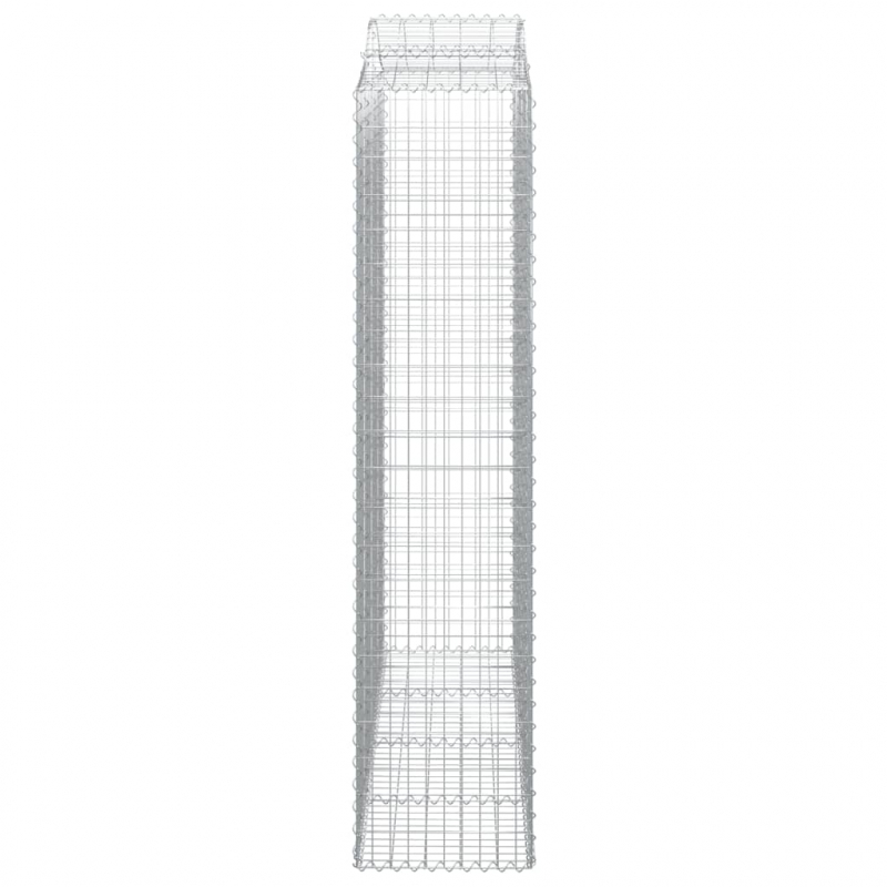 Gabionen mit Hochbogen 4 Stk. 200x50x220/240cm Verzinktes Eisen