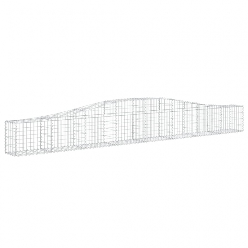 Gabionen mit Hochbogen 2 Stk. 400x30x40/60 cm Verzinktes Eisen