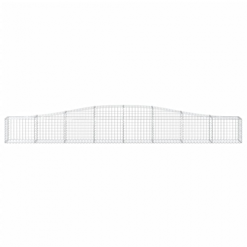 Gabionen mit Hochbogen 2 Stk. 400x30x40/60 cm Verzinktes Eisen