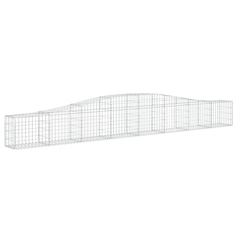 Gabionen mit Hochbogen 4 Stk. 400x30x40/60 cm Verzinktes Eisen