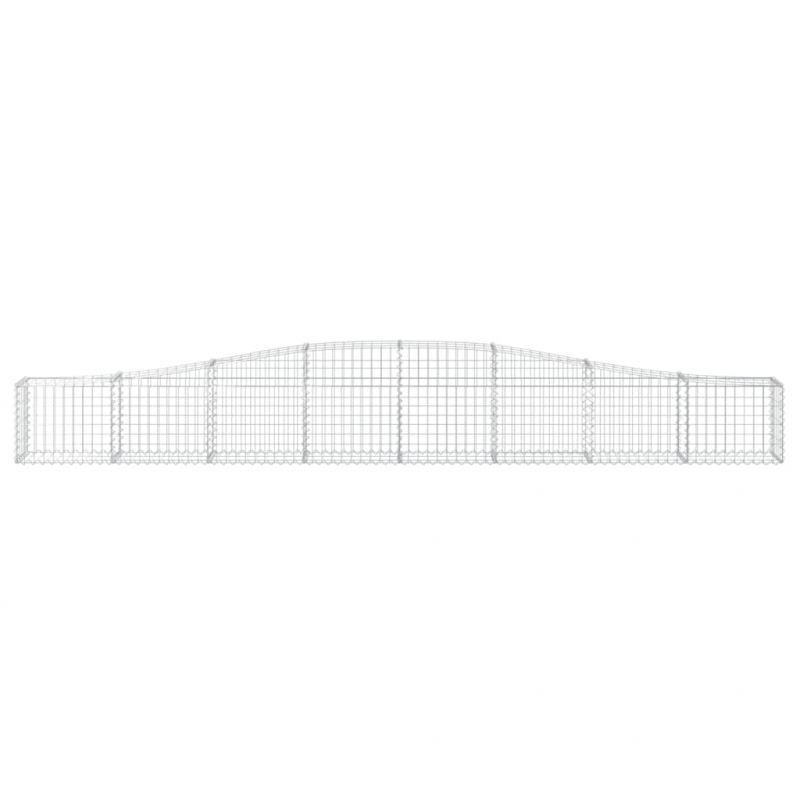 Gabionen mit Hochbogen 4 Stk. 400x30x40/60 cm Verzinktes Eisen