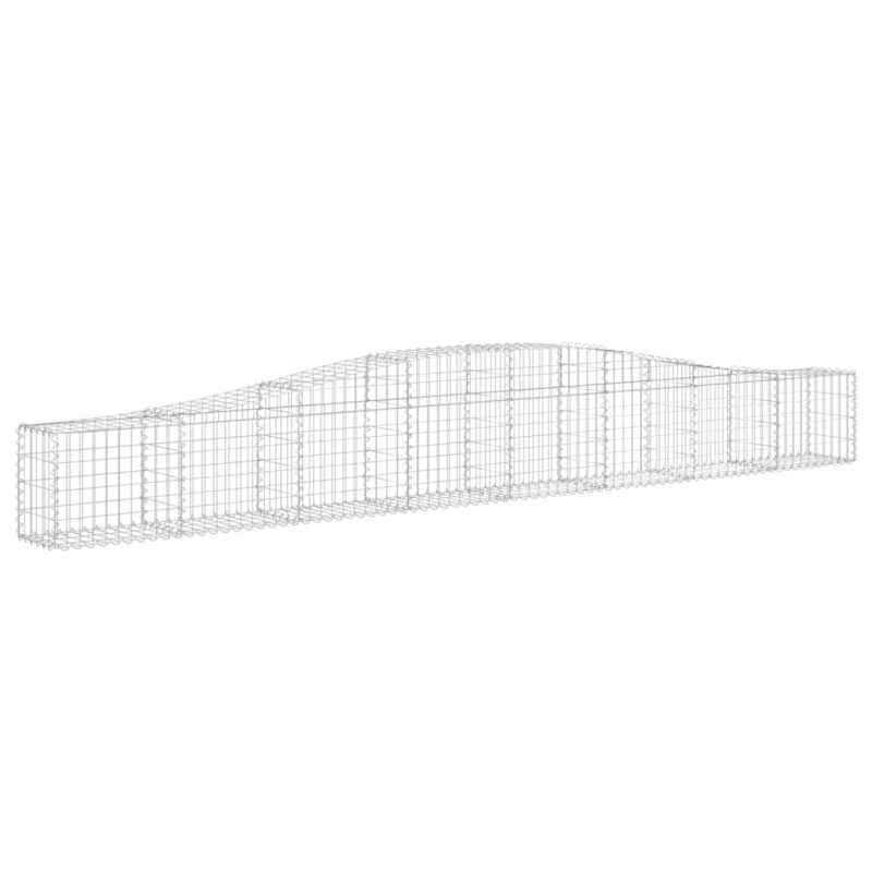 Gabionen mit Hochbogen 5 Stk. 400x30x40/60 cm Verzinktes Eisen