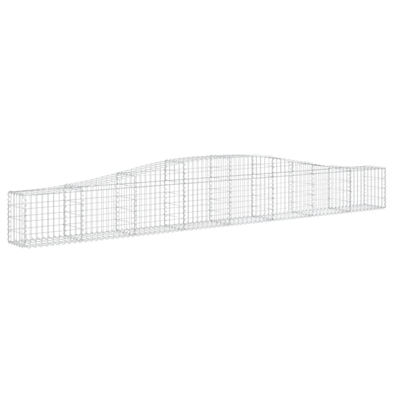 Gabionen mit Hochbogen 7 Stk. 400x30x40/60 cm Verzinktes Eisen