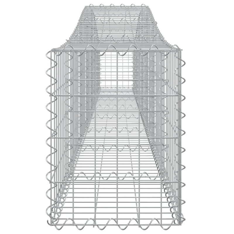 Gabionen mit Hochbogen 7 Stk. 400x30x40/60 cm Verzinktes Eisen