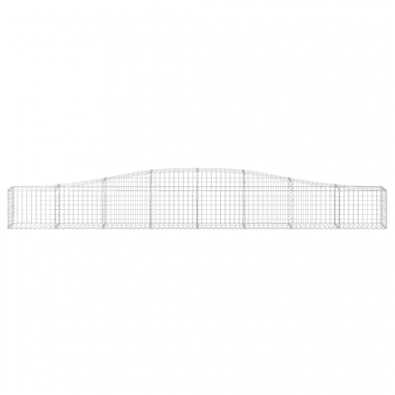 Gabionen mit Hochbogen 8 Stk. 400x30x40/60 cm Verzinktes Eisen