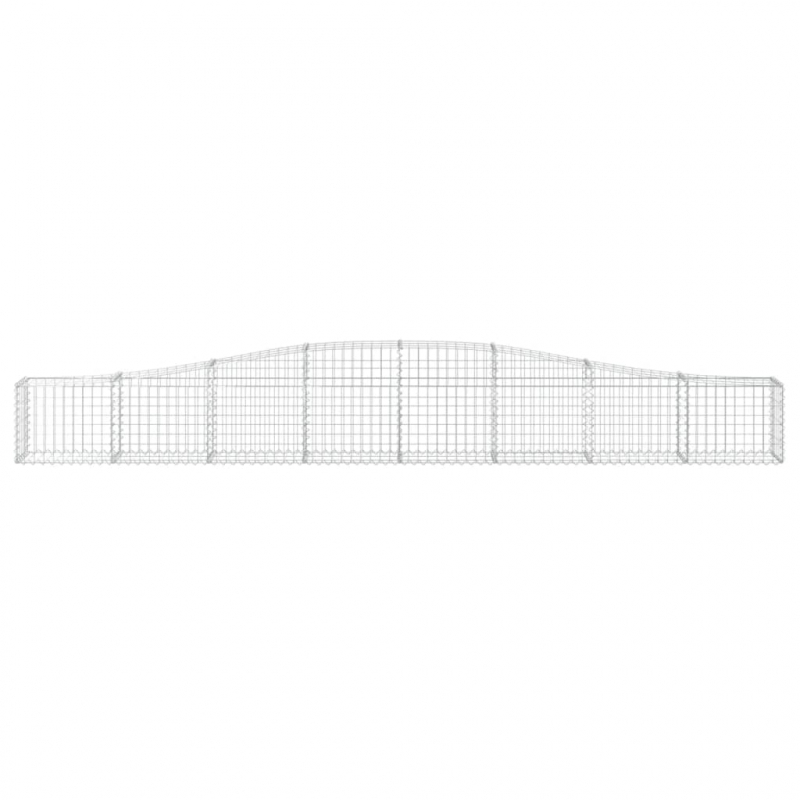 Gabionen mit Hochbogen 10 Stk. 400x30x40/60 cm Verzinktes Eisen