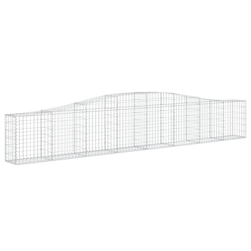 Gabionen mit Hochbogen 2 Stk. 400x30x60/80 cm Verzinktes Eisen
