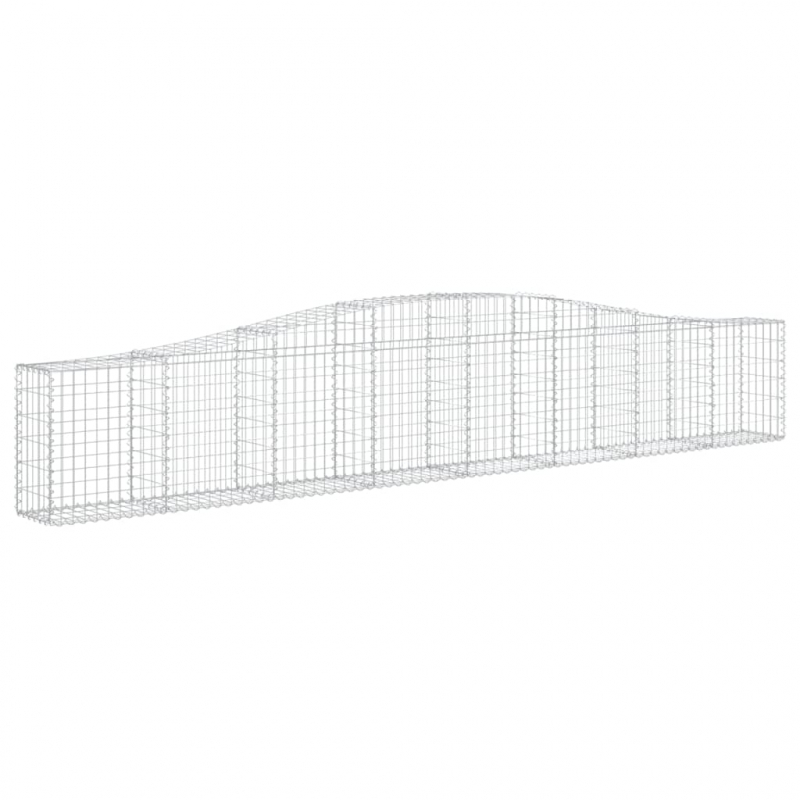 Gabionen mit Hochbogen 3 Stk. 400x30x60/80 cm Verzinktes Eisen