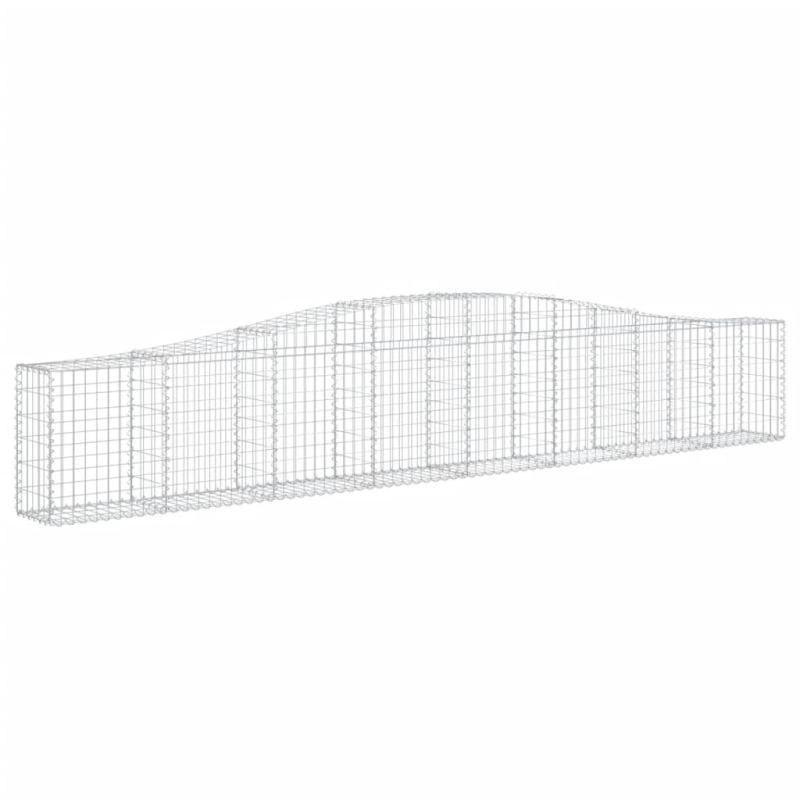 Gabionen mit Hochbogen 4 Stk. 400x30x60/80 cm Verzinktes Eisen
