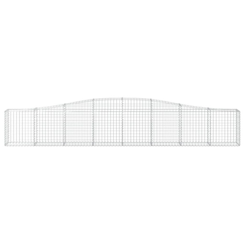 Gabionen mit Hochbogen 5 Stk. 400x30x60/80 cm Verzinktes Eisen