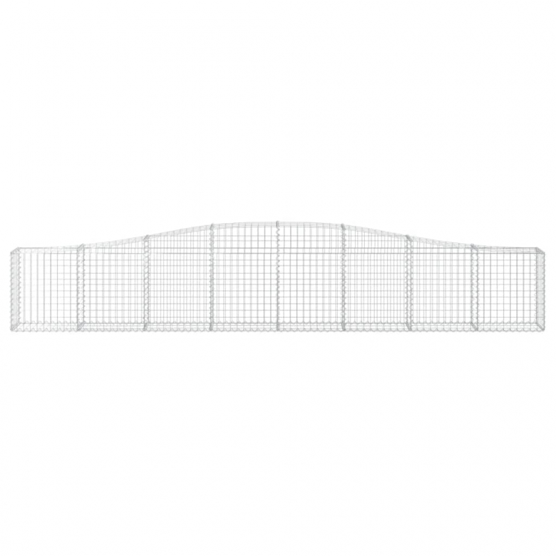 Gabionen mit Hochbogen 7 Stk. 400x30x60/80 cm Verzinktes Eisen
