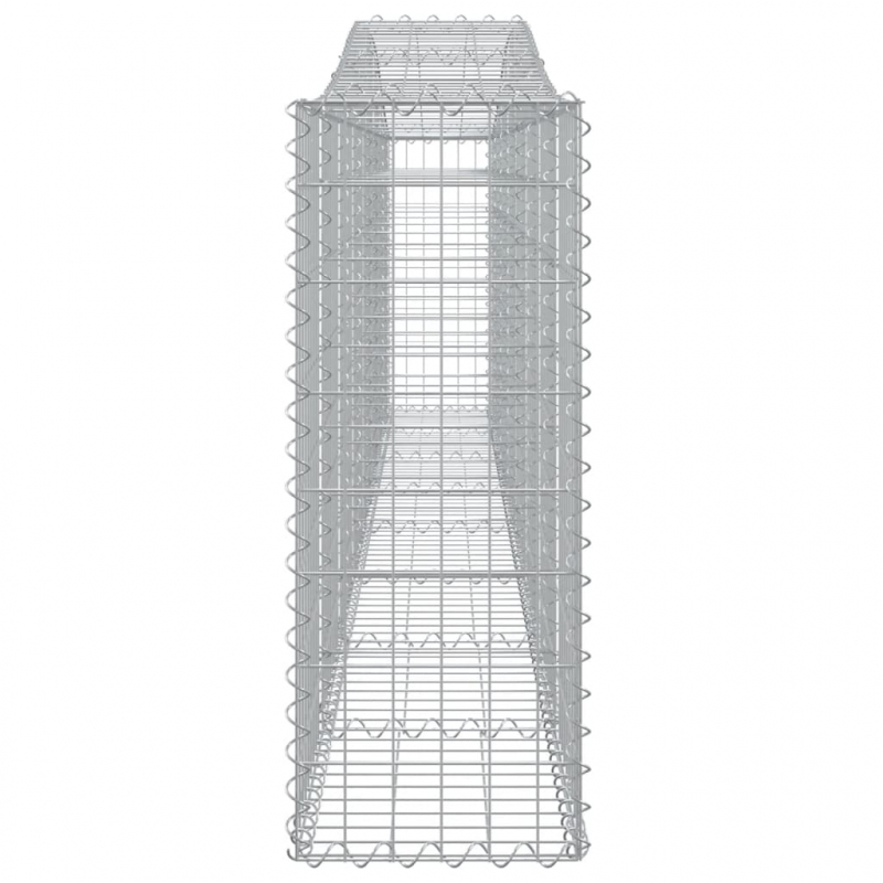 Gabionen mit Hochbogen 9 Stk. 400x30x80/100cm Verzinktes Eisen