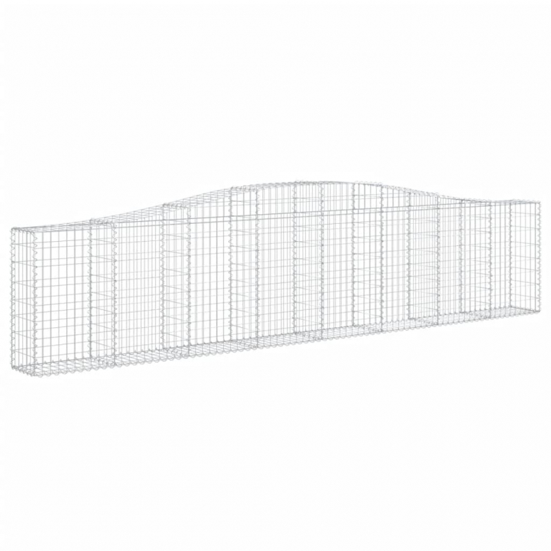 Gabionen mit Hochbogen 10 Stk. 400x30x80/100cm Verzinktes Eisen