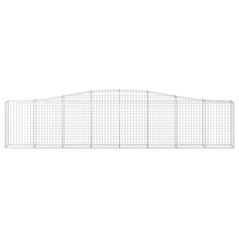 Gabionen mit Hochbogen 10 Stk. 400x30x80/100cm Verzinktes Eisen