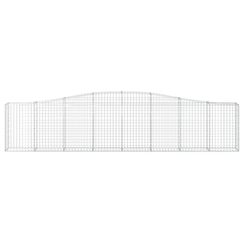 Gabionen mit Hochbogen 20 Stk. 400x30x80/100cm Verzinktes Eisen