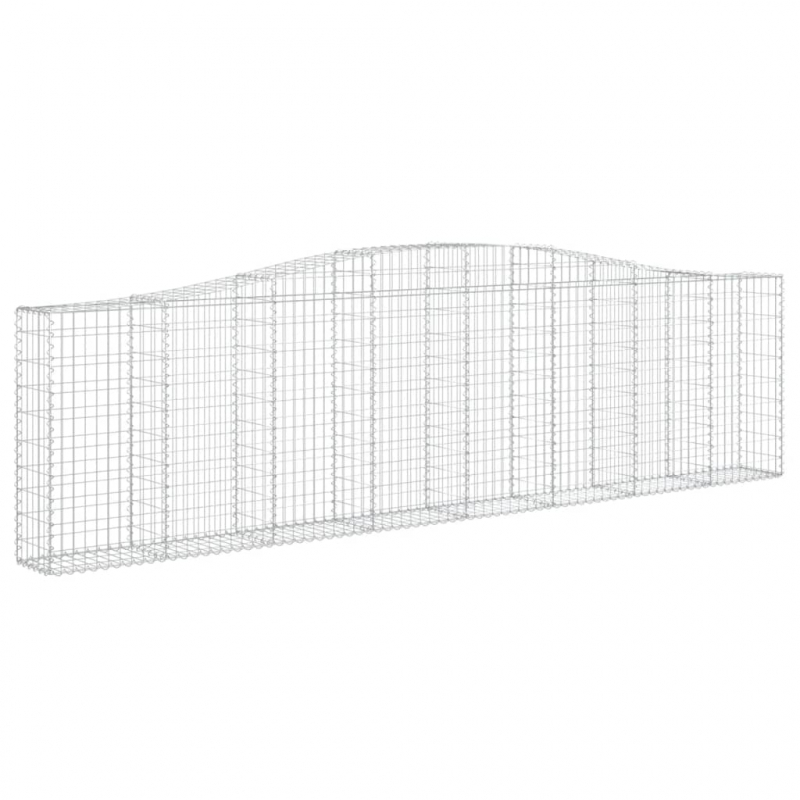 Gabionen mit Hochbogen 2 Stk. 400x30x100/120cm Verzinktes Eisen