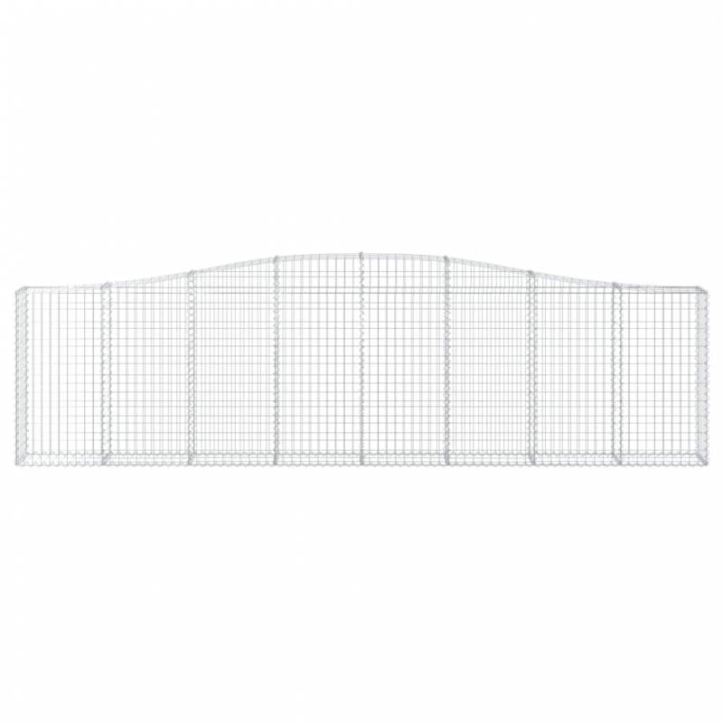 Gabionen mit Hochbogen 7 Stk. 400x30x100/120cm Verzinktes Eisen