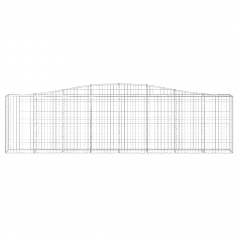 Gabionen mit Hochbogen 10Stk. 400x30x100/120cm Verzinktes Eisen