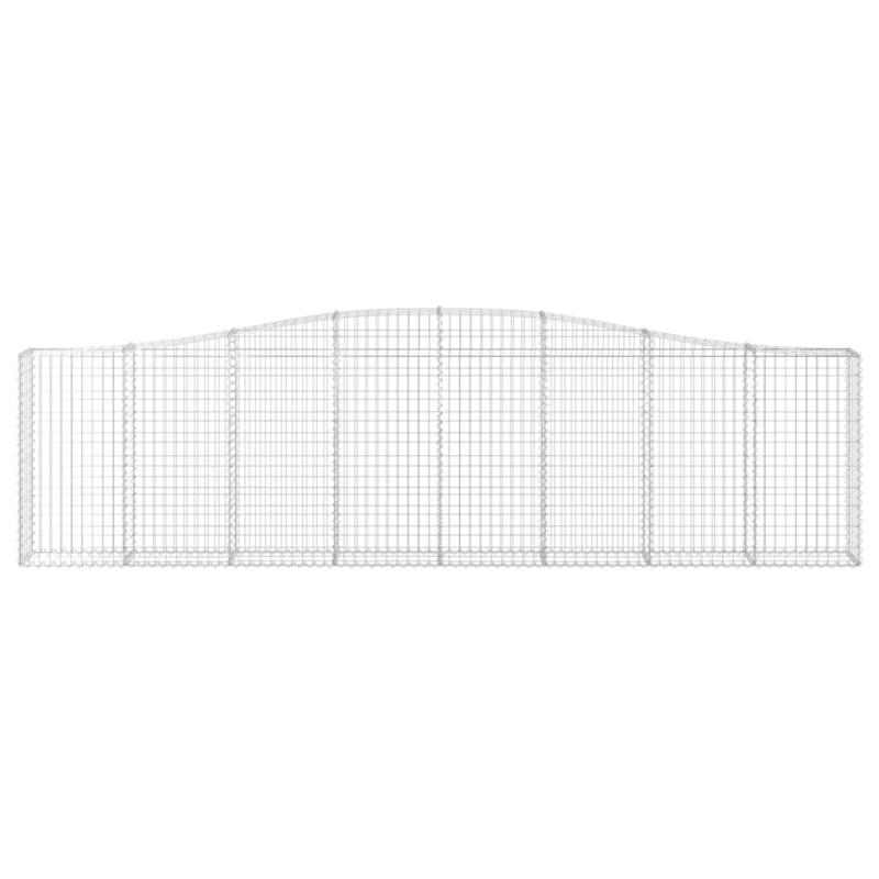 Gabionen mit Hochbogen 15Stk. 400x30x100/120cm Verzinktes Eisen