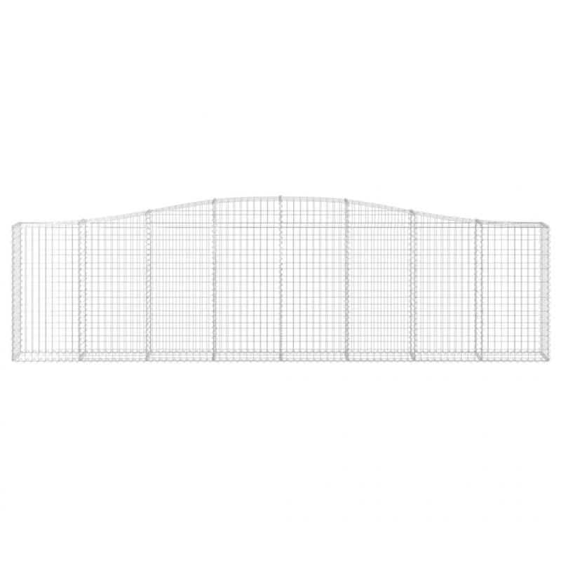 Gabionen mit Hochbogen 20Stk. 400x30x100/120cm Verzinktes Eisen