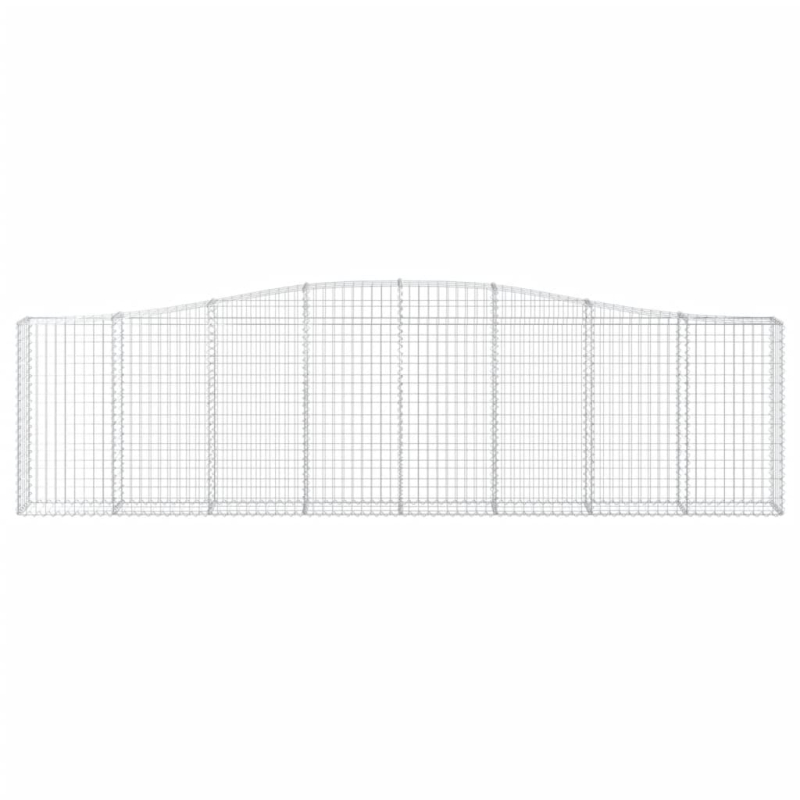 Gabionen mit Hochbogen 25Stk. 400x30x100/120cm Verzinktes Eisen