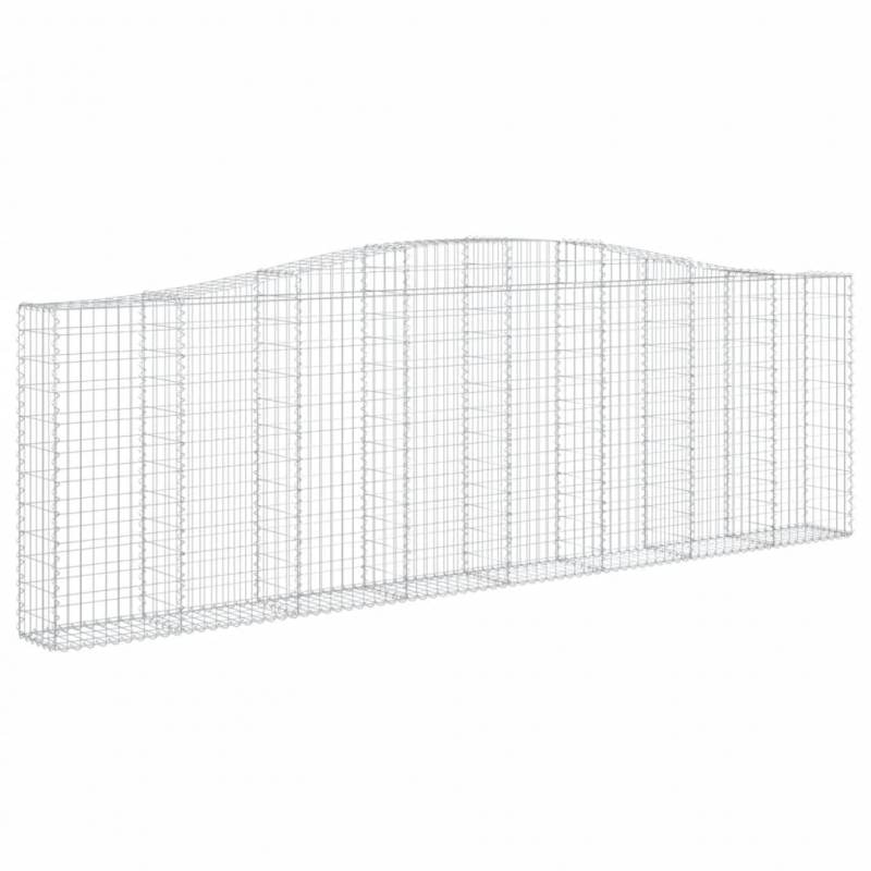 Gabionen mit Hochbogen 2 Stk. 400x30x120/140cm Verzinktes Eisen