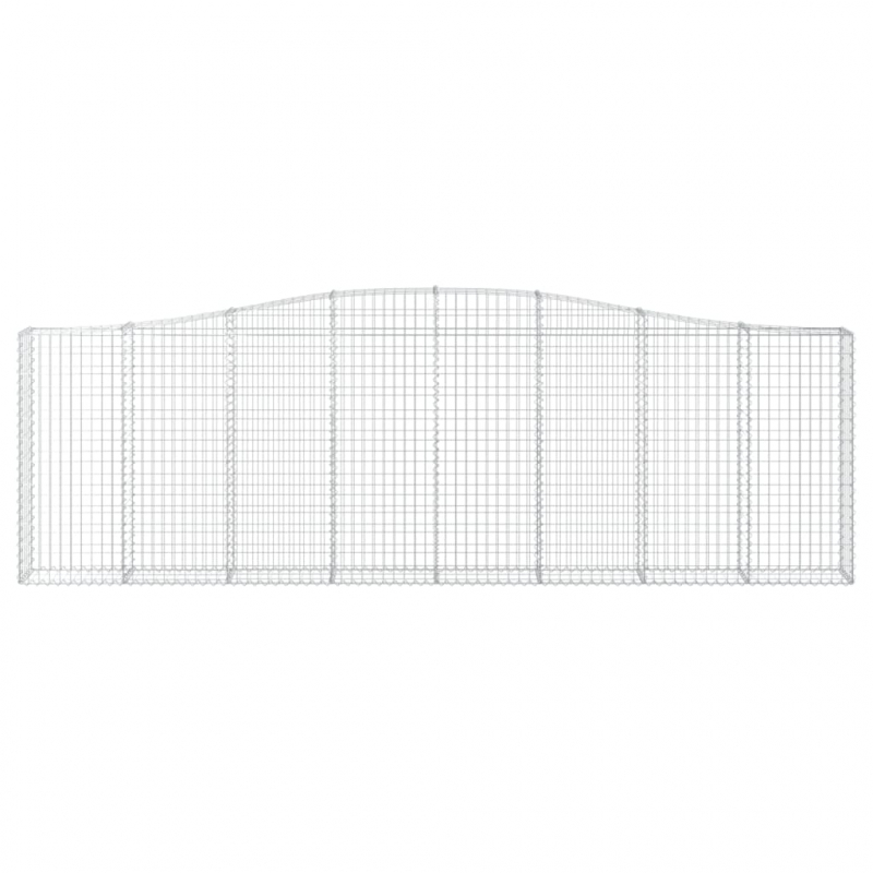 Gabionen mit Hochbogen 4 Stk. 400x30x120/140cm Verzinktes Eisen