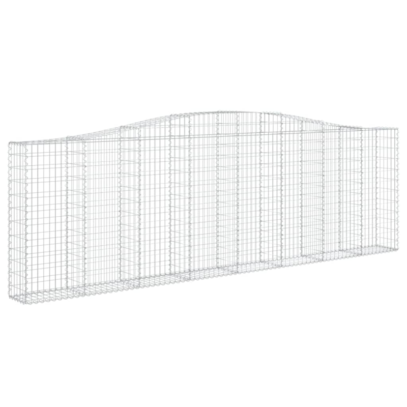 Gabionen mit Hochbogen 10Stk. 400x30x120/140cm Verzinktes Eisen