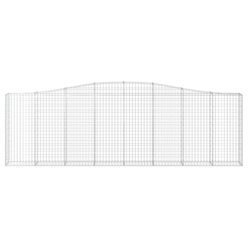 Gabionen mit Hochbogen 10Stk. 400x30x120/140cm Verzinktes Eisen
