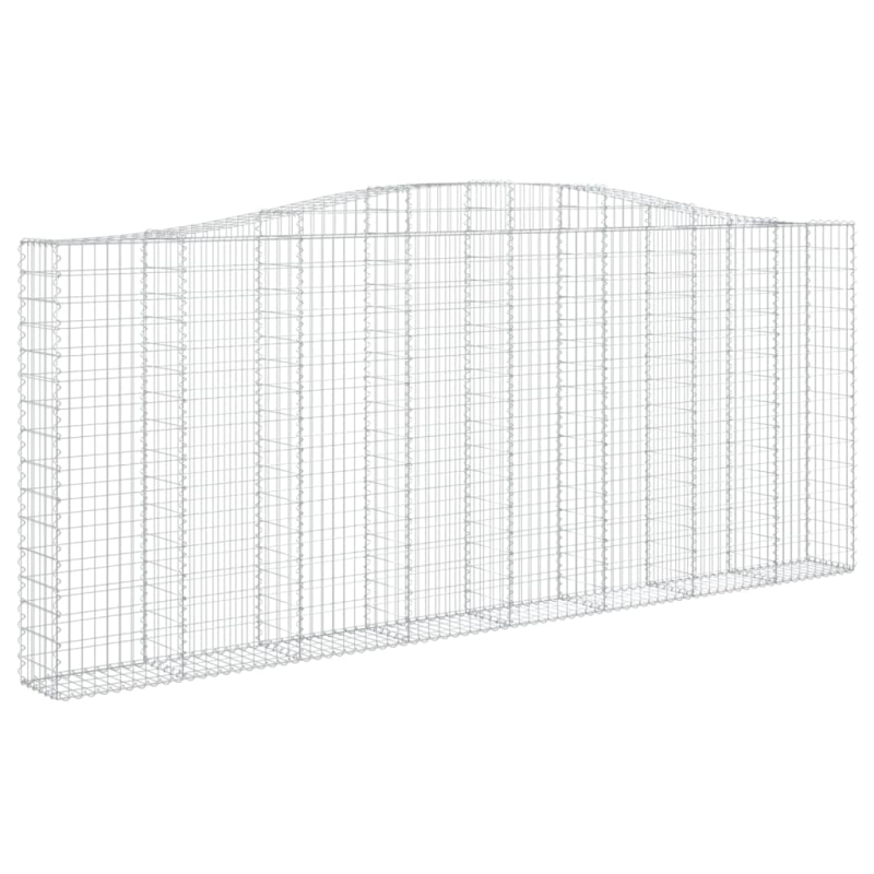 Gabionen mit Hochbogen 2 Stk. 400x30x160/180cm Verzinktes Eisen