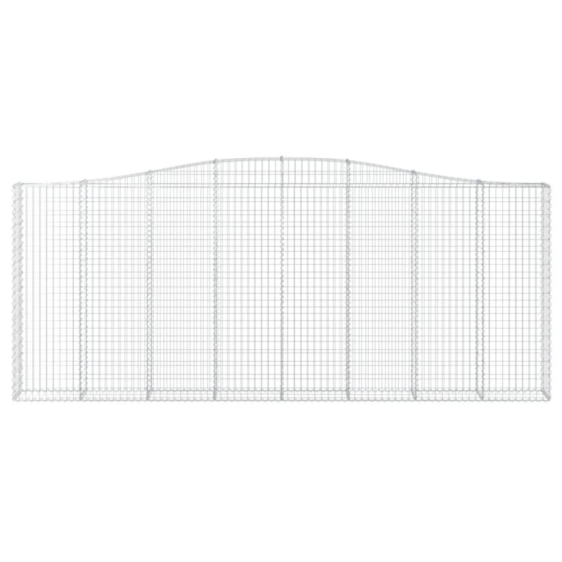 Gabionen mit Hochbogen 2 Stk. 400x30x160/180cm Verzinktes Eisen